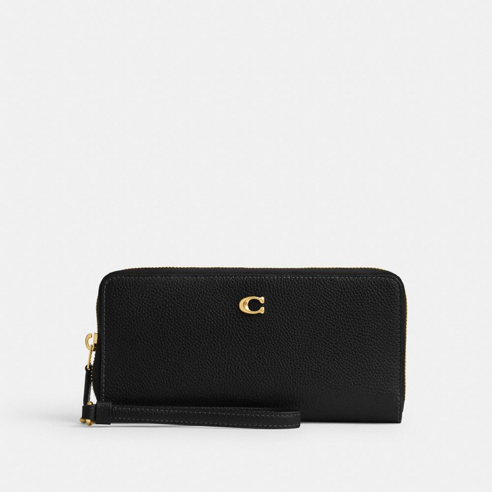 Black Coach Essential Continental Brass Women Large Wallets | PH_CH54468