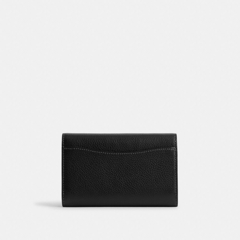 Black Coach Essential Medium Flap Brass Women Large Wallets | PH_CH62248