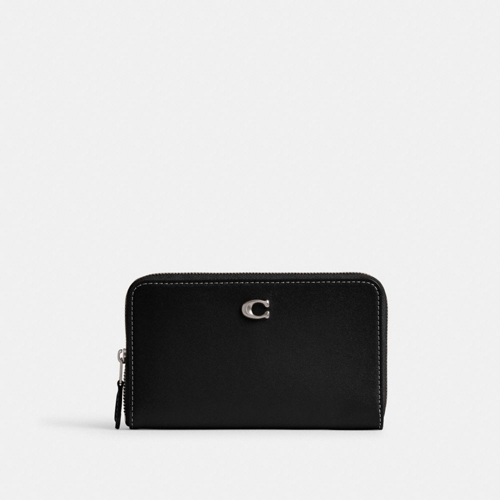 Black Coach Essential Medium Zip Around Women Large Wallets | PH_CH81190