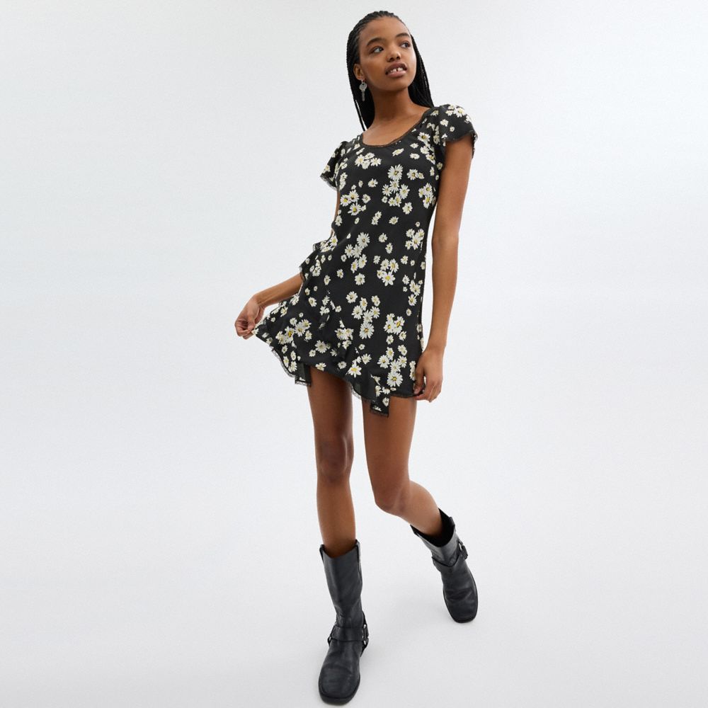 Black Coach Floral Mini Women Dress | PH_CH39168