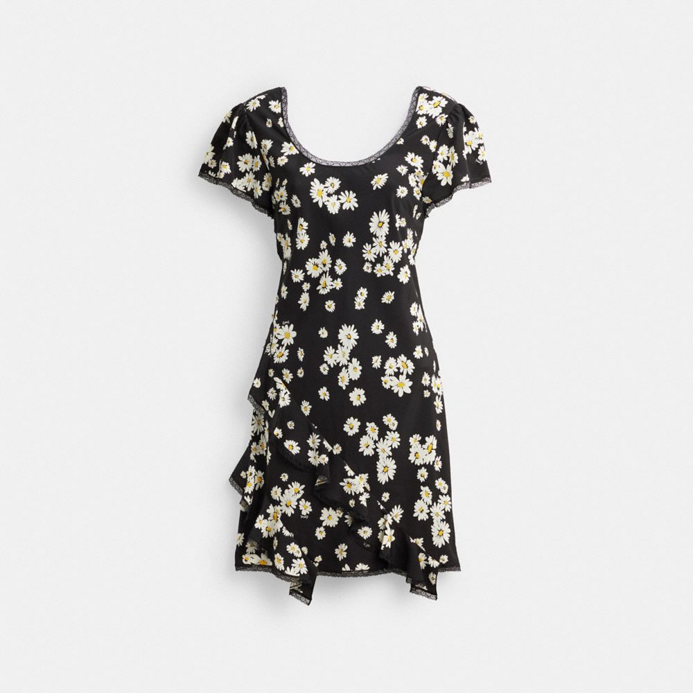 Black Coach Floral Mini Women Dress | PH_CH39168