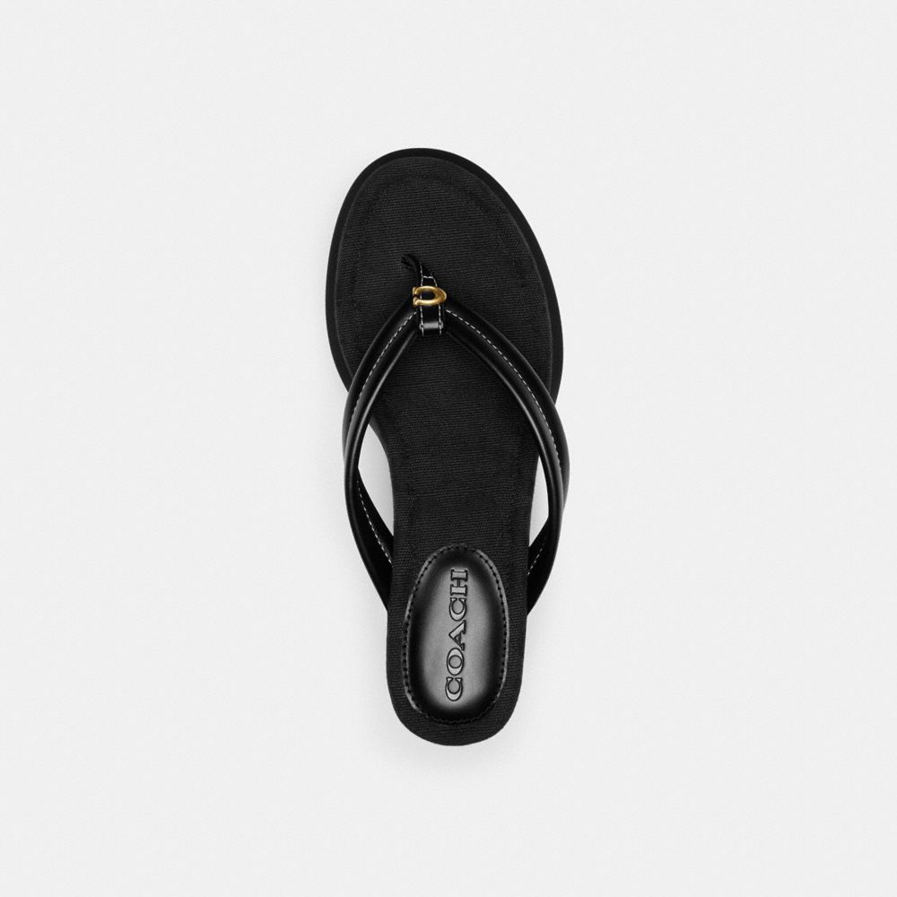 Black Coach Franki Flip Flop In Signature Jacquard Women Sandals | PH_CH19331