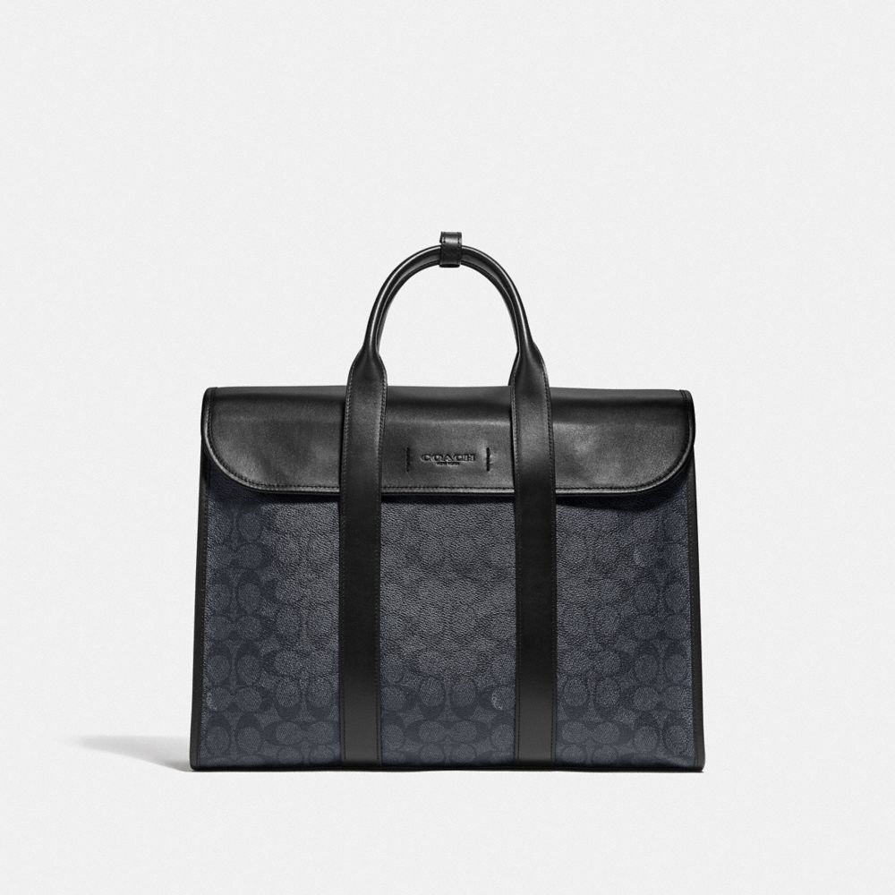 Black Coach Gotham Portfoli In Signature Canvas Copper Men Briefcase | PH_CH39855