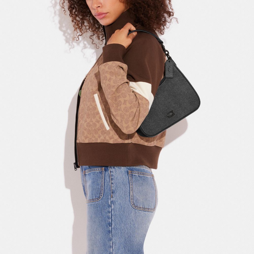 Black Coach Hobo With Signature Women Crossbody Bags | PH_CH27788