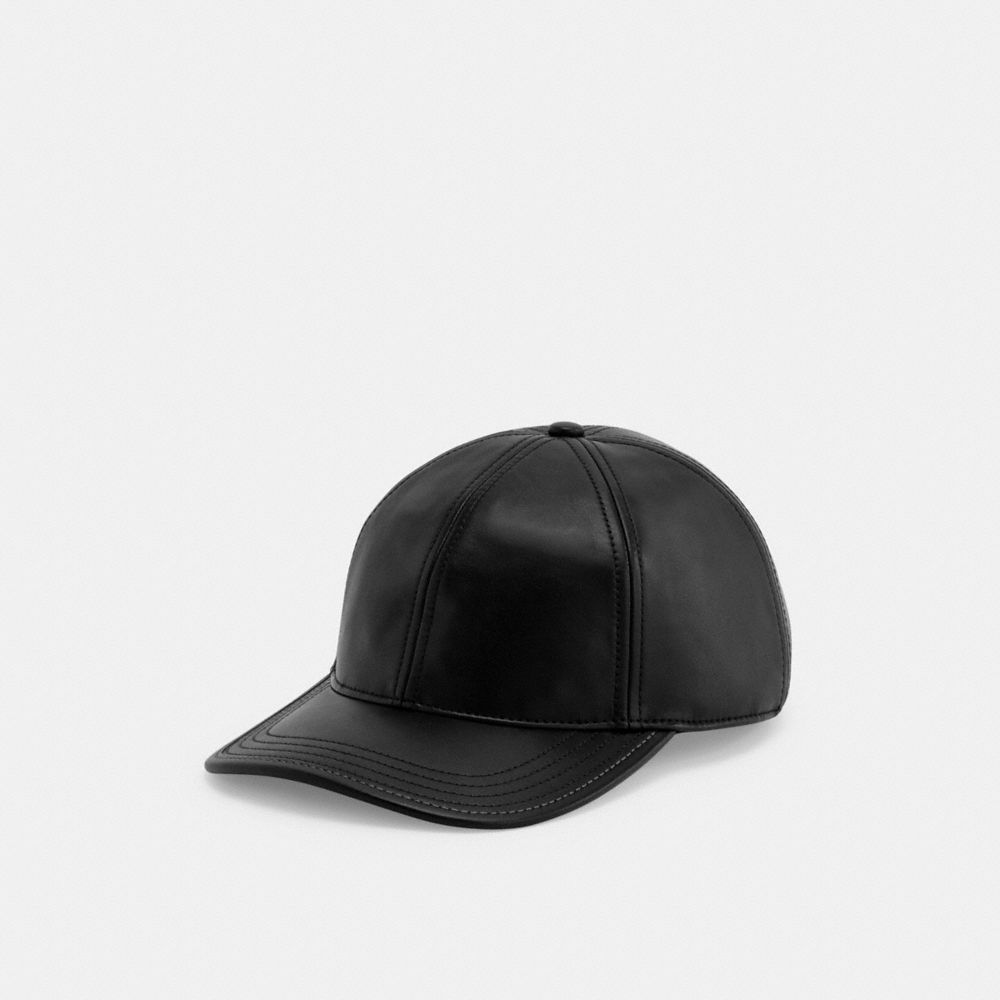 Black Coach Leather Baseball Men Hats | PH_CH86556