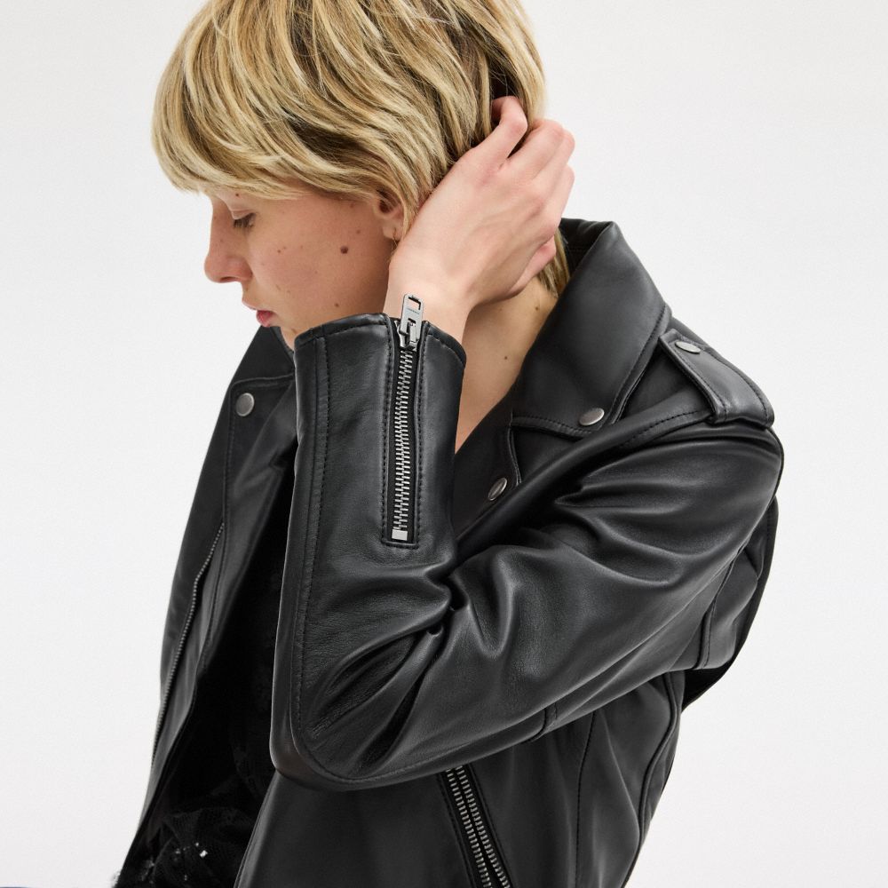 Black Coach Moto Women Jackets | PH_CH76797