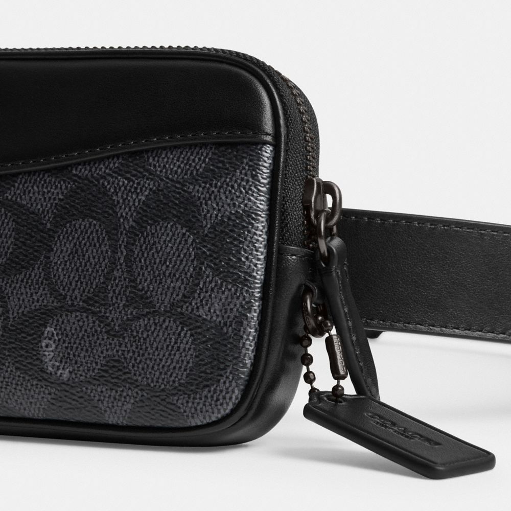 Black Coach Multi Pouch Belt In Signature Men Belt Bags | PH_CH87830