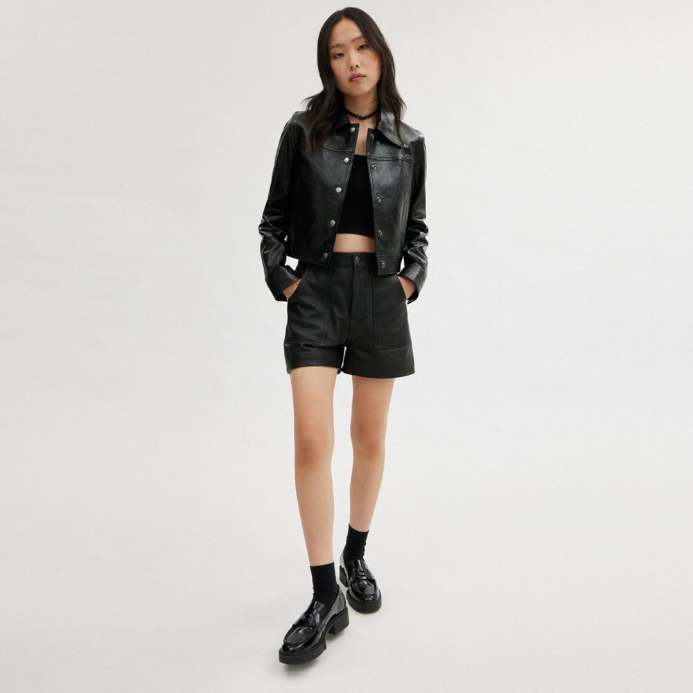 Black Coach Patent Leather Women Jackets | PH_CH32419