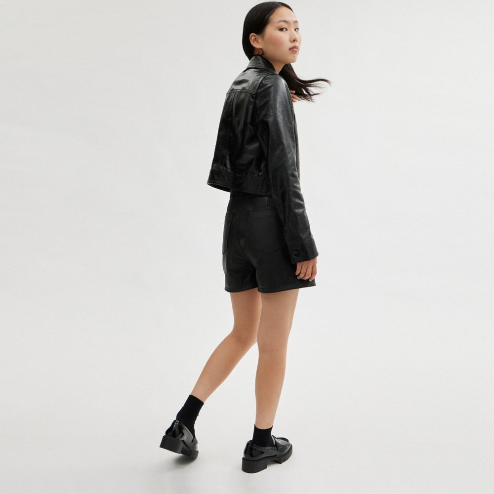 Black Coach Patent Leather Women Jackets | PH_CH32419