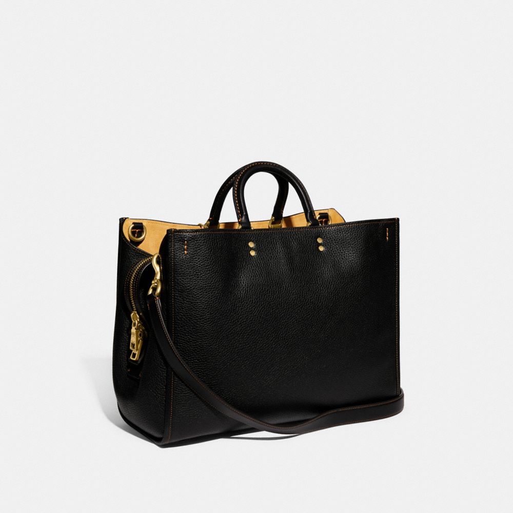 Black Coach Rogue 39 In Regenerative Leather Pebble Leather Women Handbag | PH_CH23580