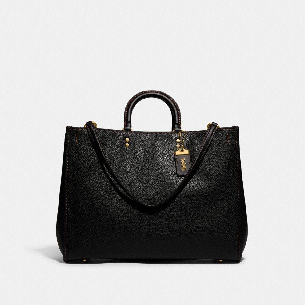 Black Coach Rogue 39 In Regenerative Leather Pebble Leather Women Handbag | PH_CH23580