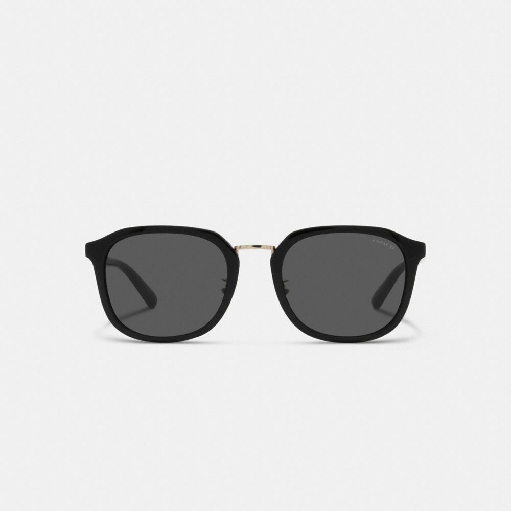 Black Coach Rounded Geometric Men Sunglasses | PH_CH21467