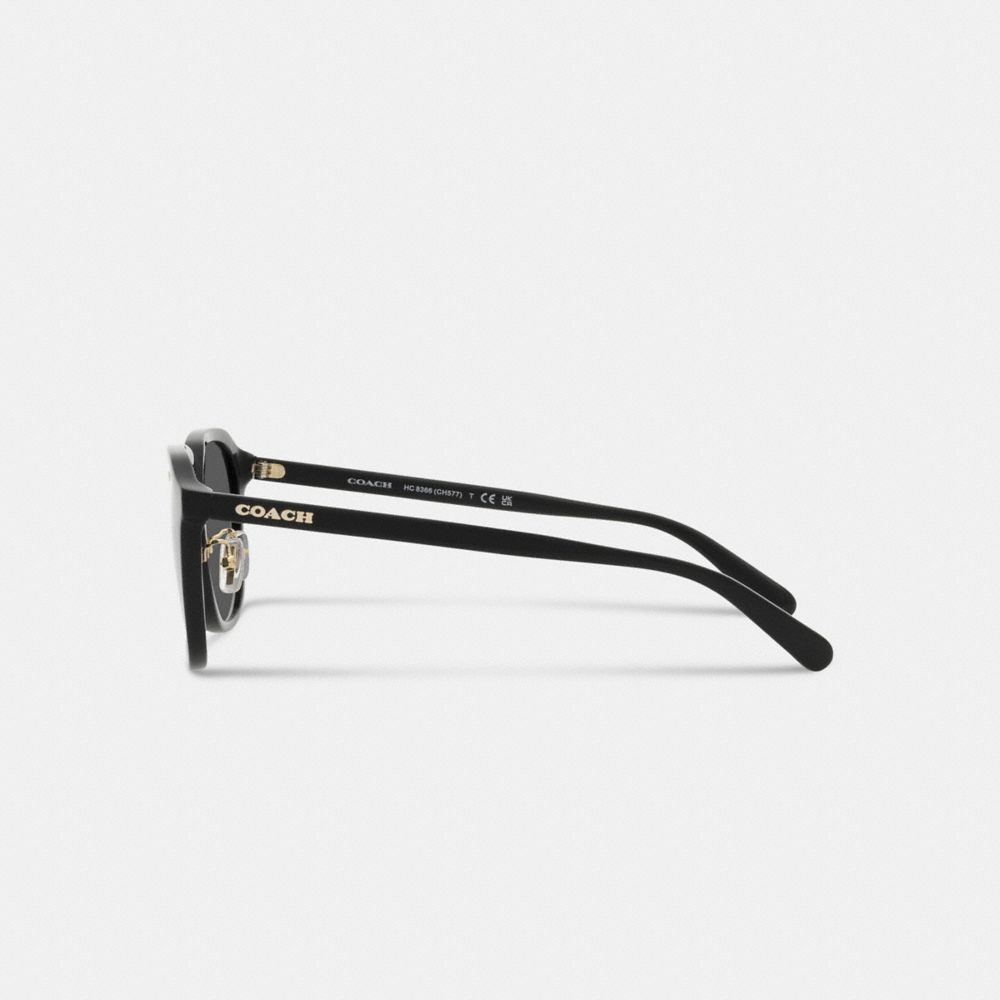 Black Coach Rounded Geometric Men Sunglasses | PH_CH21467