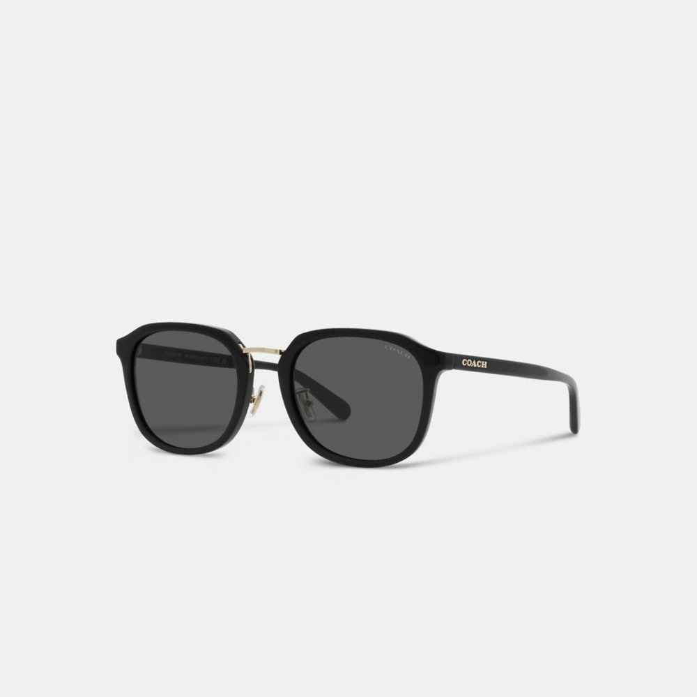 Black Coach Rounded Geometric Men Sunglasses | PH_CH21467