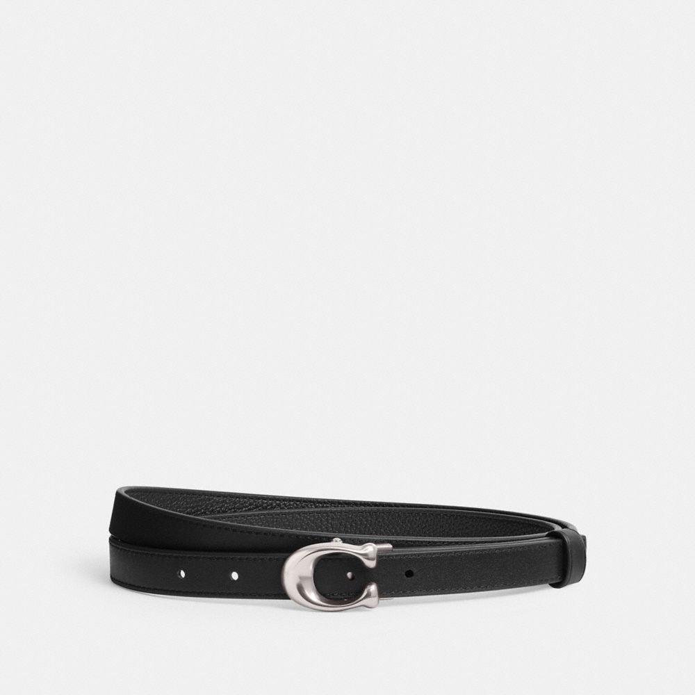 Black Coach Sculpted Signature Buckle Reversible Belt 20 Mm Women Belts | PH_CH20480