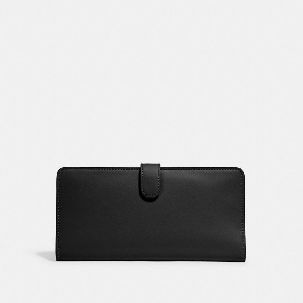 Black Coach Skinny Refined Calf Leather Women Large Wallets | PH_CH85132