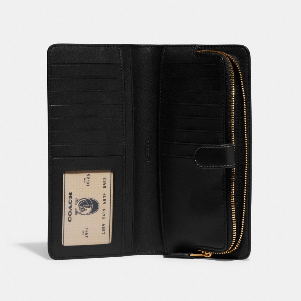 Black Coach Skinny Refined Calf Leather Women Large Wallets | PH_CH85132