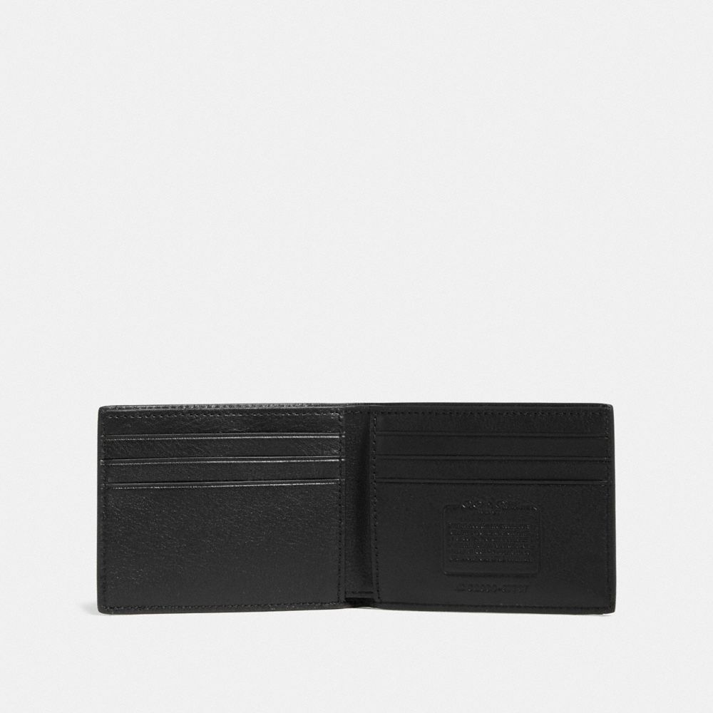 Black Coach Slim Billfold Wallet Sport Calf Leather Men Billfolds | PH_CH23613