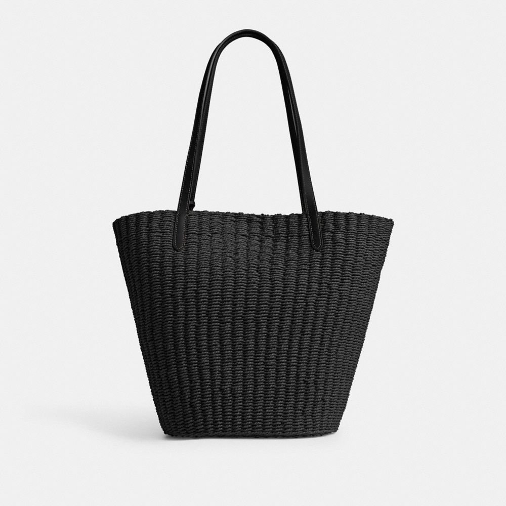 Black Coach Straw Women Tote Bag | PH_CH94846