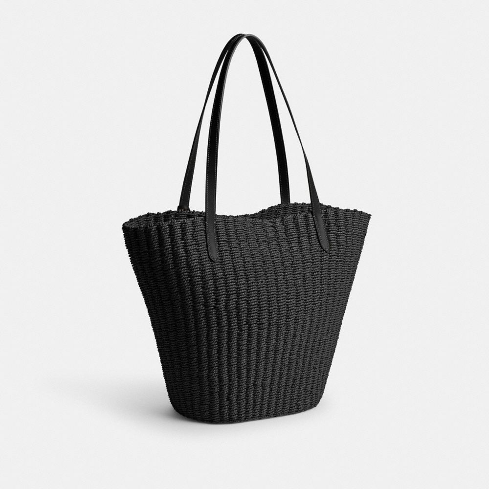 Black Coach Straw Women Tote Bag | PH_CH94846