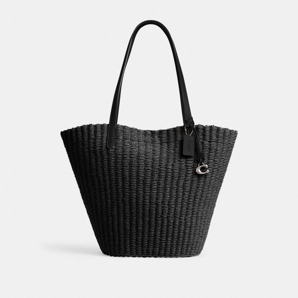 Black Coach Straw Women Tote Bag | PH_CH94846