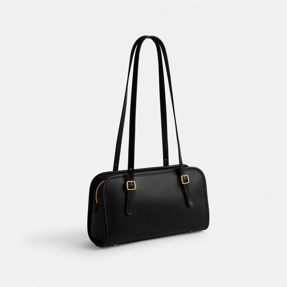 Black Coach Swing Zip Brass Women Shoulder Bags | PH_CH21953