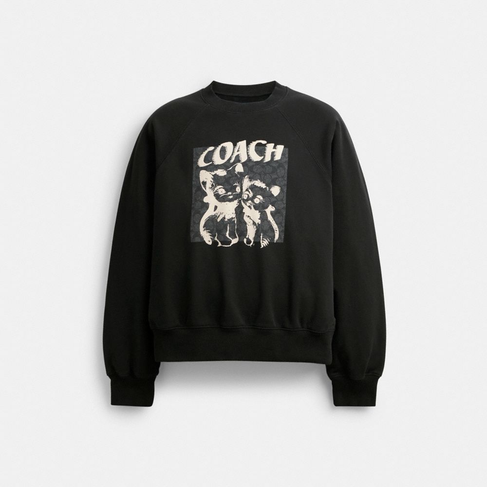 Black Coach The Lil Nas X Drop Signature Cats Crewneck Men Sweatshirts | PH_CH67109