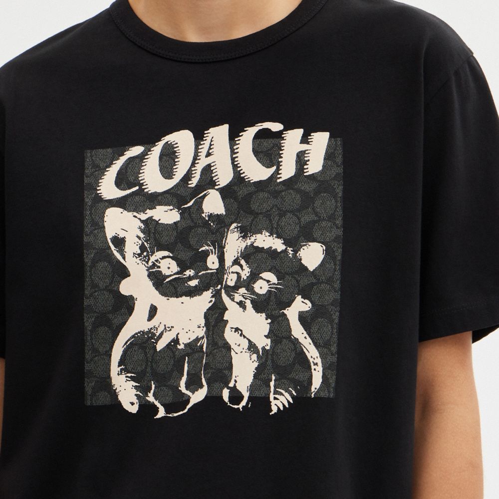 Black Coach The Lil Nas X Drop Signature Cats Men T Shirts | PH_CH18380