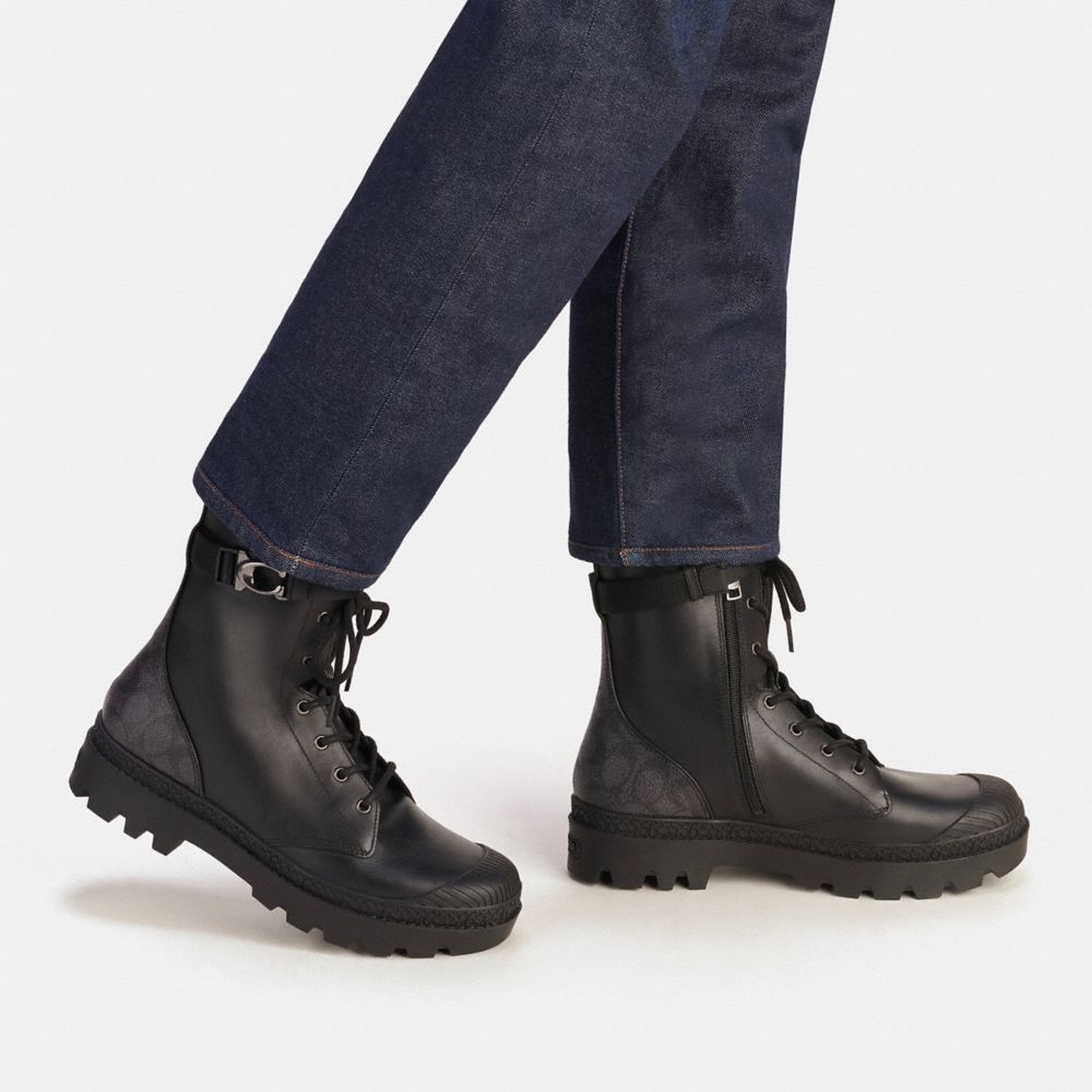 Black Coach Tucker With Signature Men Boots | PH_CH62913