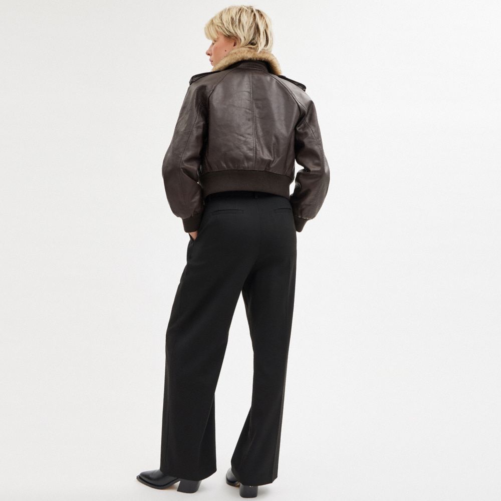 Black Coach Wide Leg Women Trousers | PH_CH48297