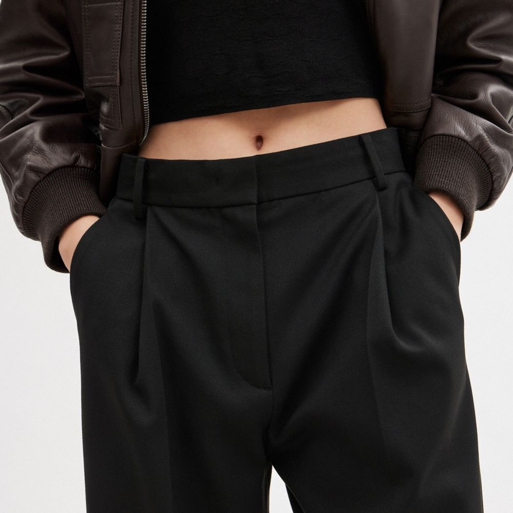 Black Coach Wide Leg Women Trousers | PH_CH48297