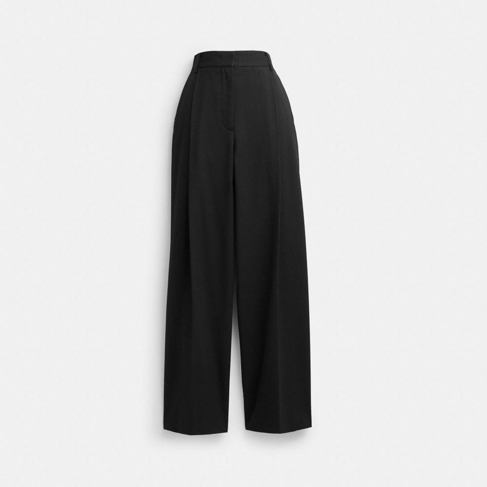 Black Coach Wide Leg Women Trousers | PH_CH48297