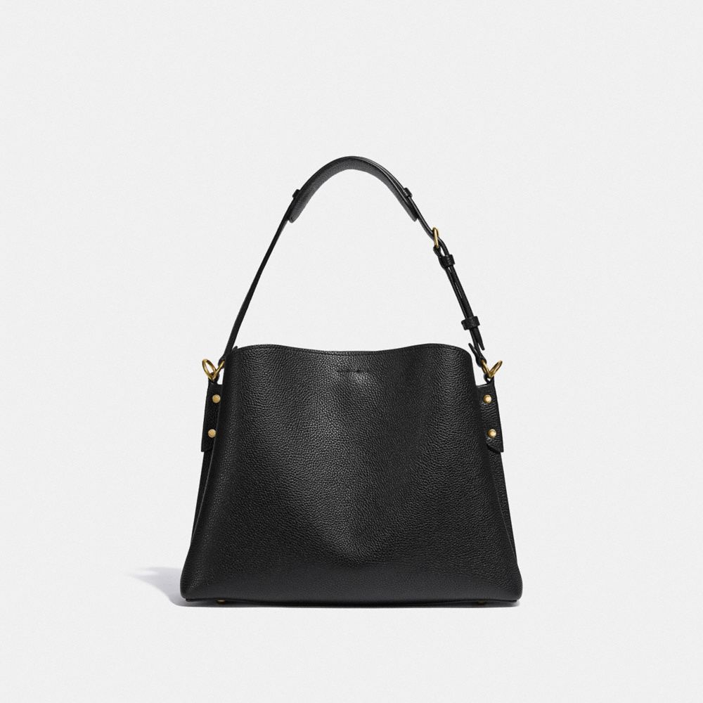 Black Coach Willow Pebble Leather Women Shoulder Bags | PH_CH55566