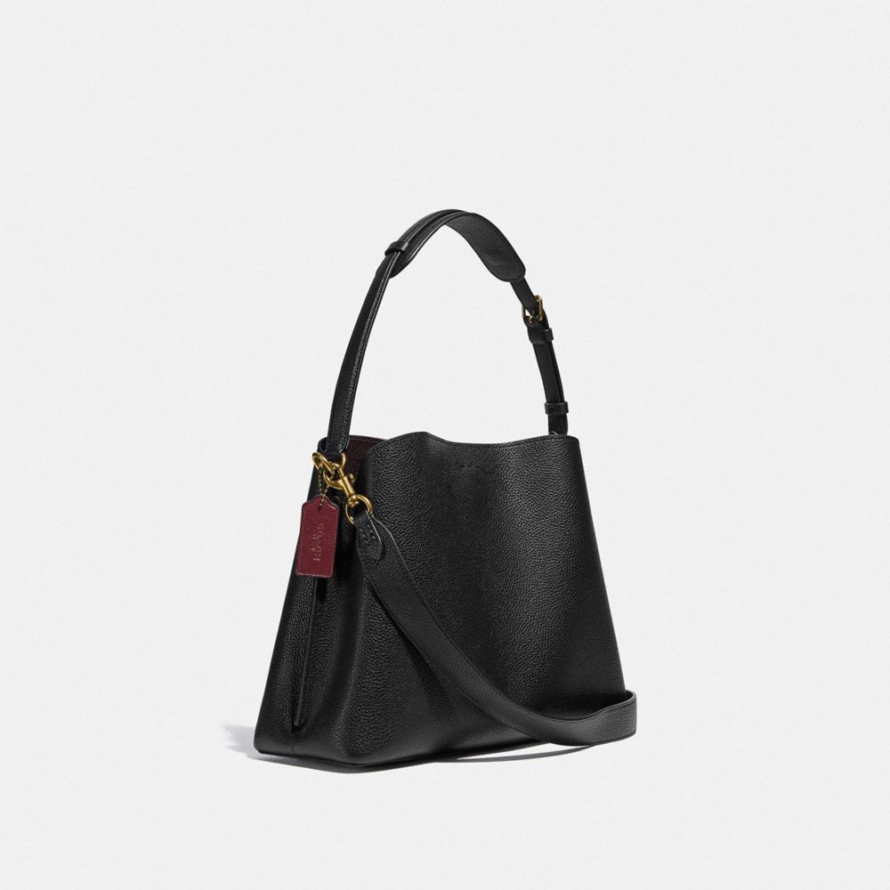 Black Coach Willow Pebble Leather Women Shoulder Bags | PH_CH55566