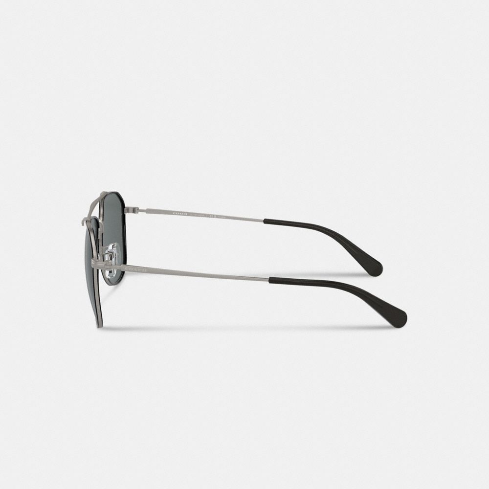 Black / Grey Coach Metal Windsor Pilot Men Sunglasses | PH_CH14193