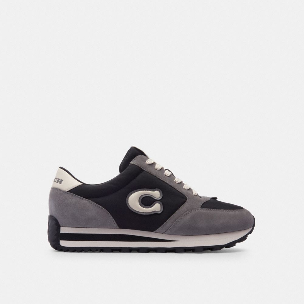 Black / Grey Coach Runner Men Sneakers | PH_CH19678