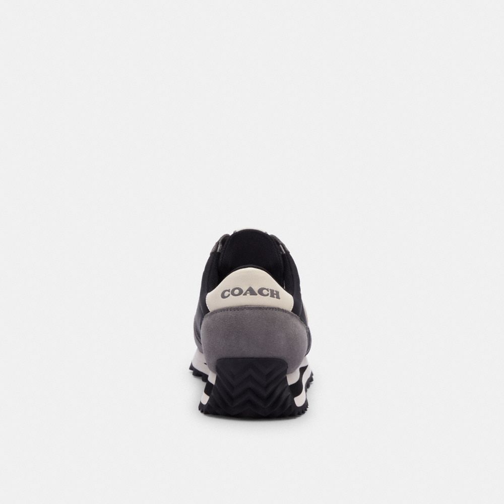 Black / Grey Coach Runner Men Sneakers | PH_CH19678