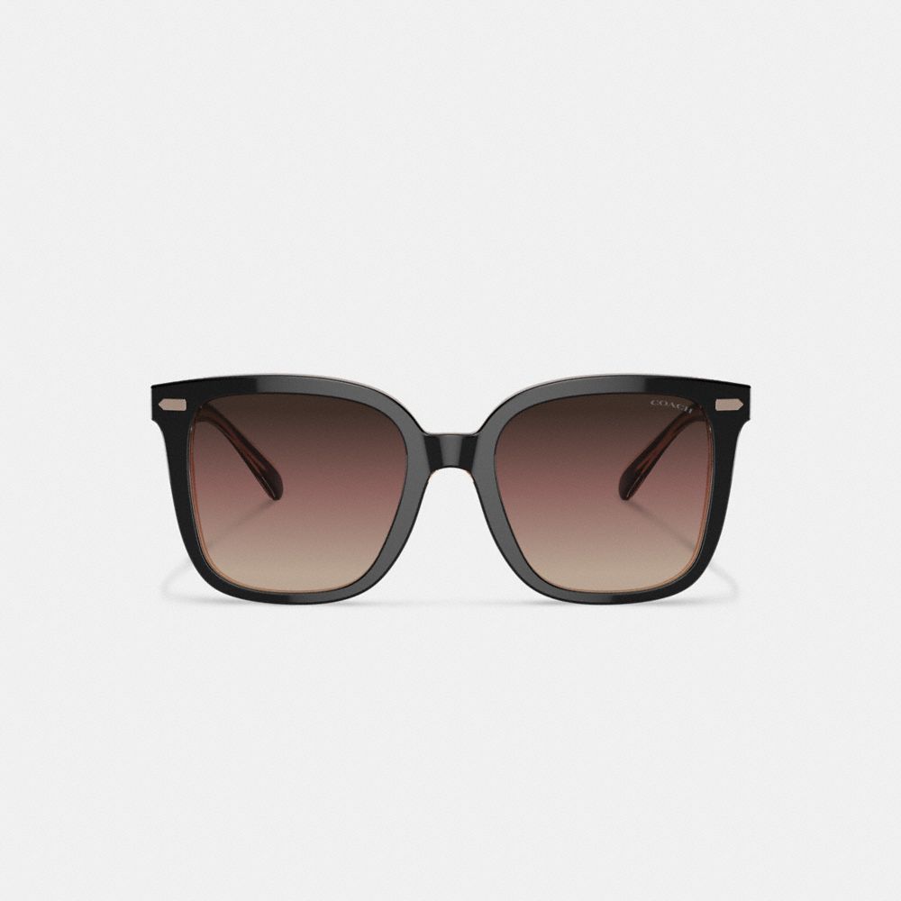 Black / Pink Coach Beveled Signature Oversized Square Women Sunglasses | PH_CH10419