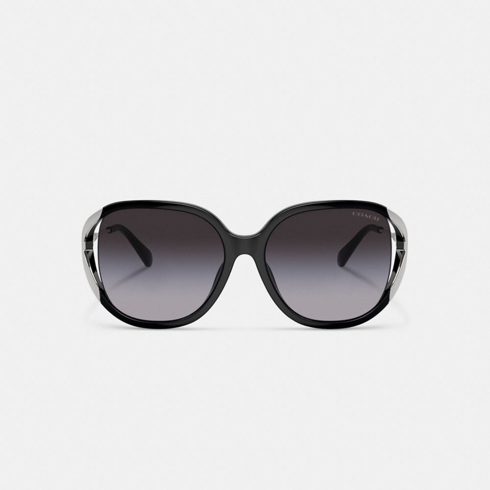 Black / Silver Coach Bandit Oversized Square Women Sunglasses | PH_CH21779