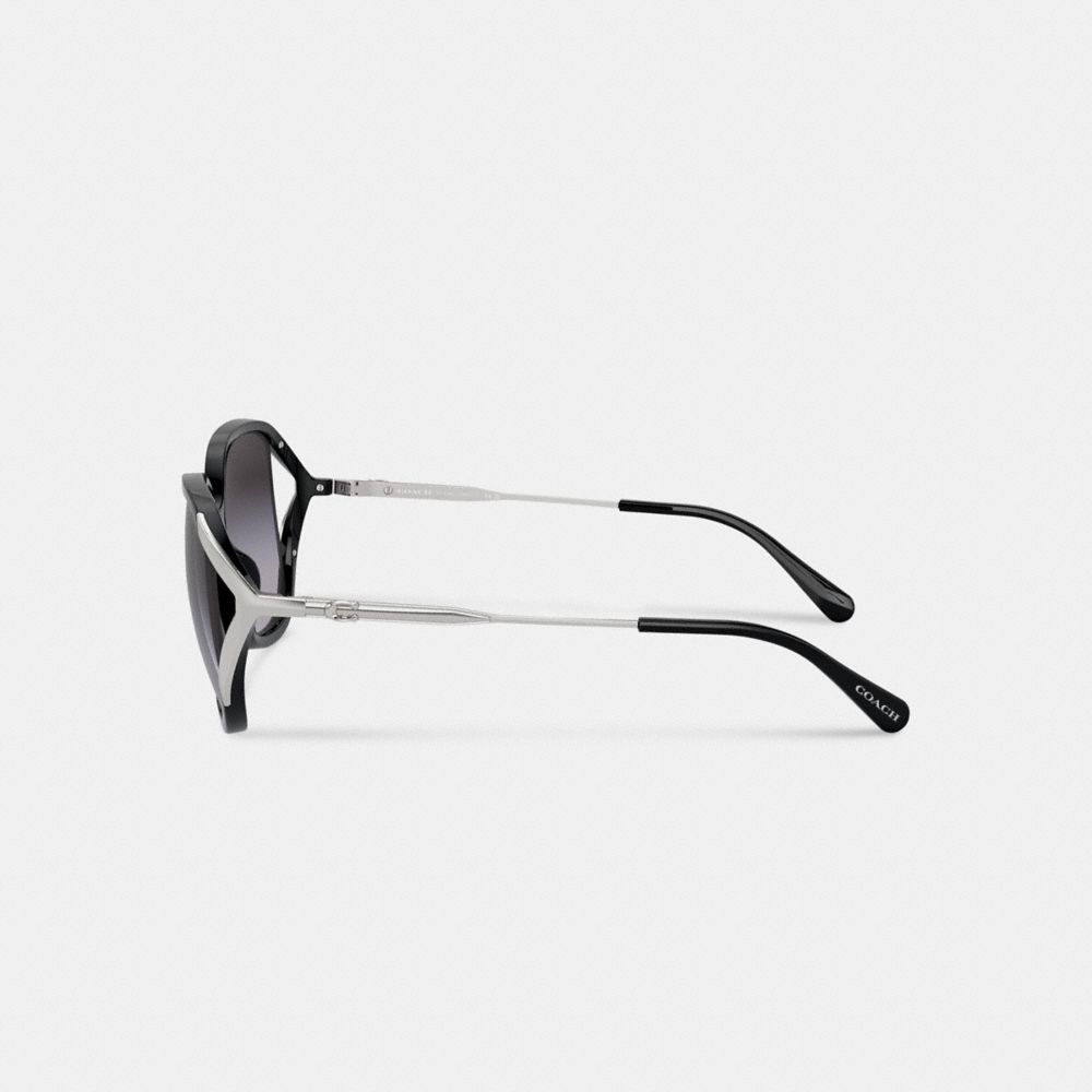 Black / Silver Coach Bandit Oversized Square Women Sunglasses | PH_CH21779