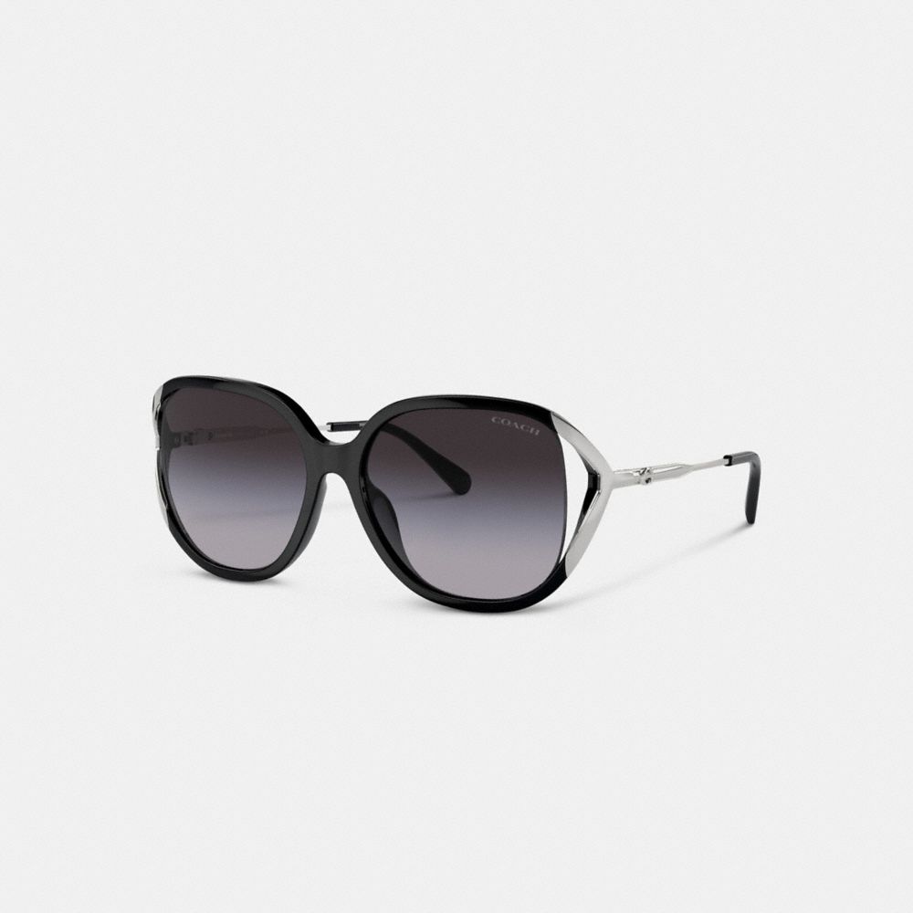 Black / Silver Coach Bandit Oversized Square Women Sunglasses | PH_CH21779