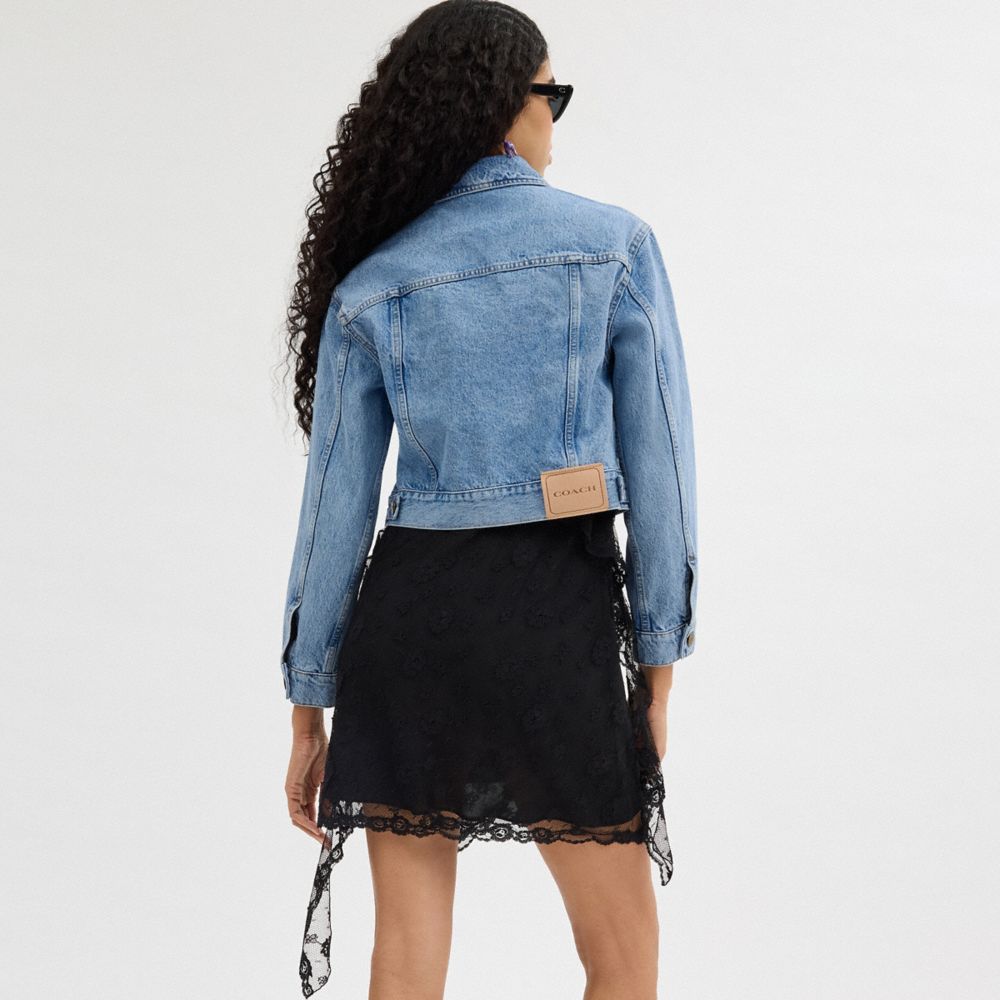 Blue Coach Denim Crop In Organic Cotton Women Jackets | PH_CH17401