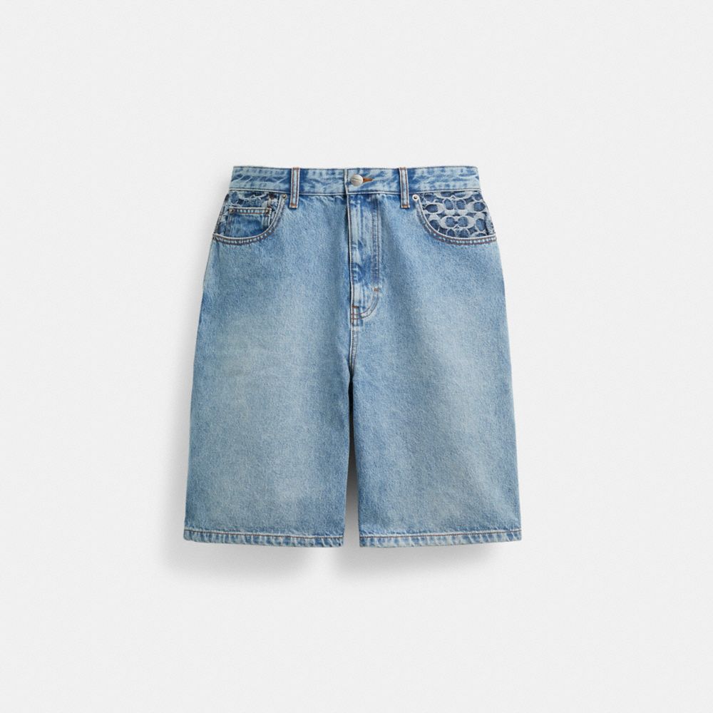 Blue Coach Denim Men Shorts | PH_CH90377