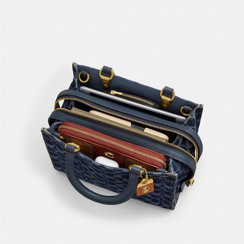 Blue Coach Rogue 25 In Signature Denim Brass Women Handbag | PH_CH15339