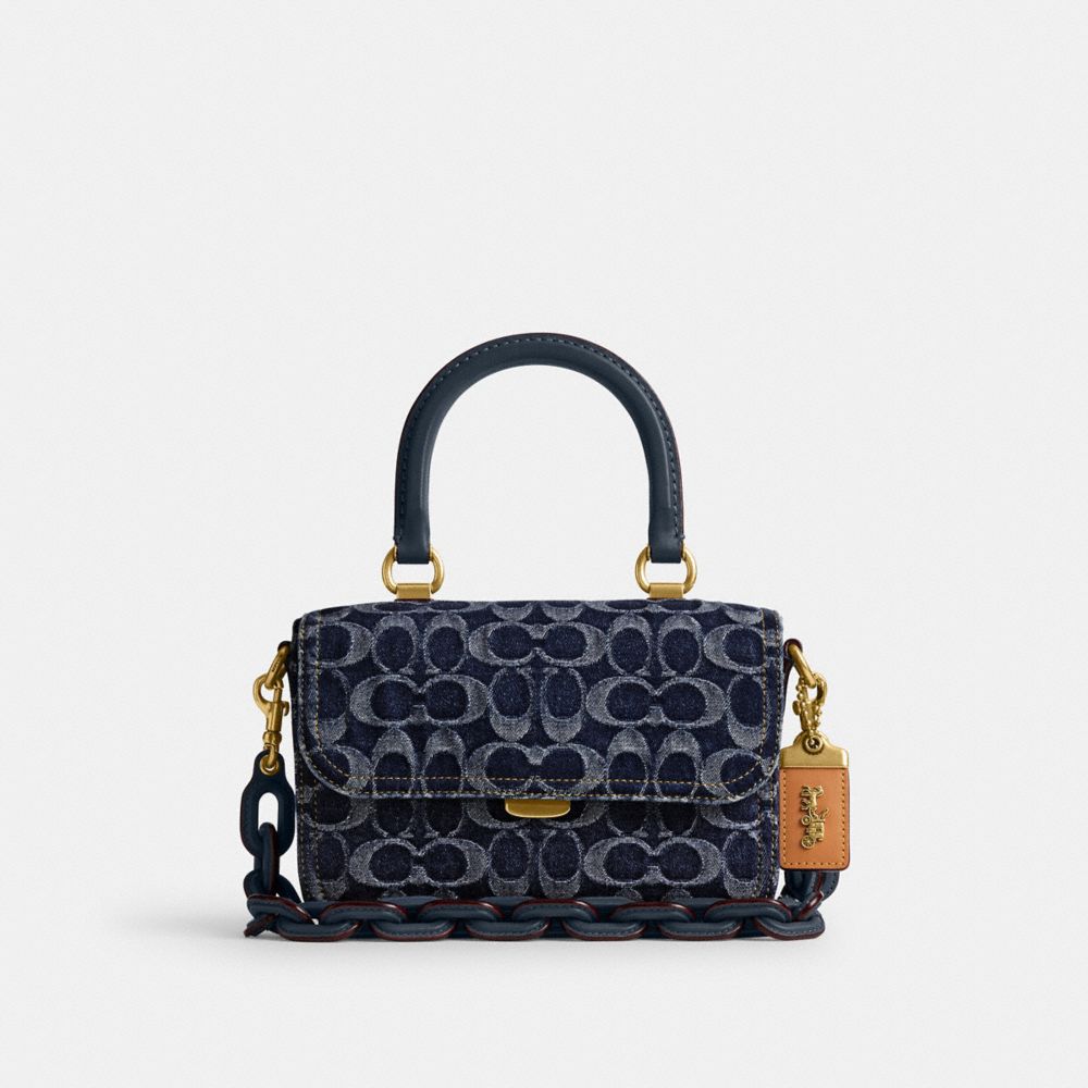 Blue Coach Rogue Top Handle In Signature Denim Denim Women Handbag | PH_CH76584