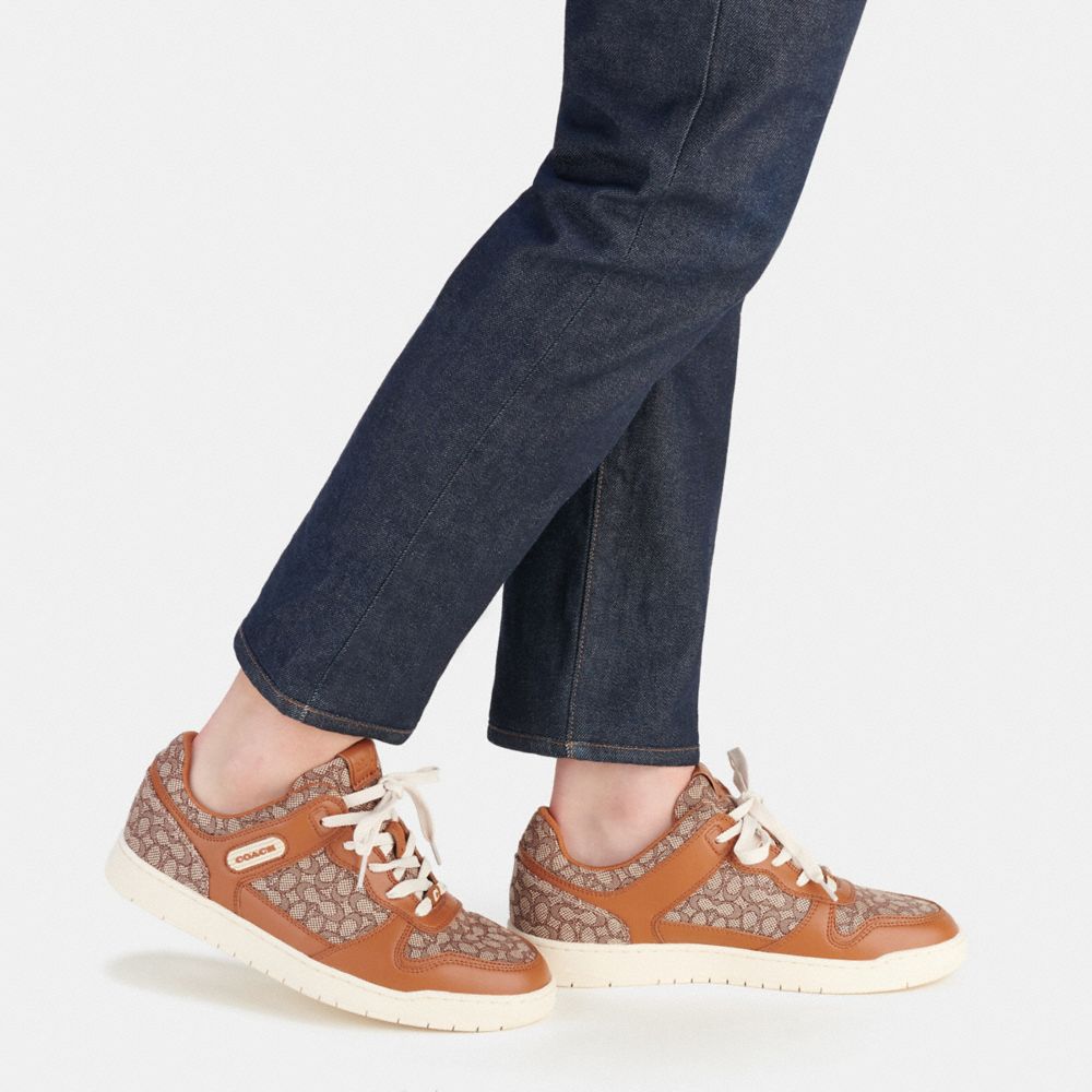 Brown Coach C201 In Micro Signature Jacquard Burnished Amber Men Sneakers | PH_CH64536