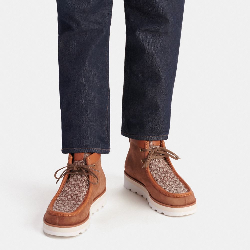 Brown Coach Chukka In Micro Signature Jacquard Men Boots | PH_CH83147