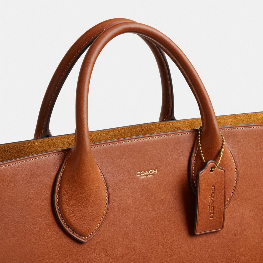 Brown Coach Large Basket Brass Women Tote Bag | PH_CH30926