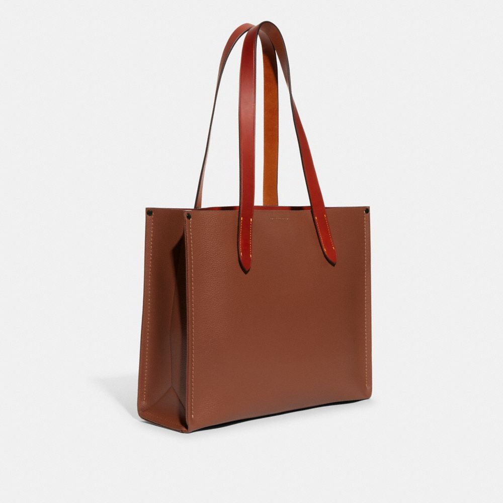 Brown Coach Relay 34 Polished Pebble Leather Men Tote Bag | PH_CH13277