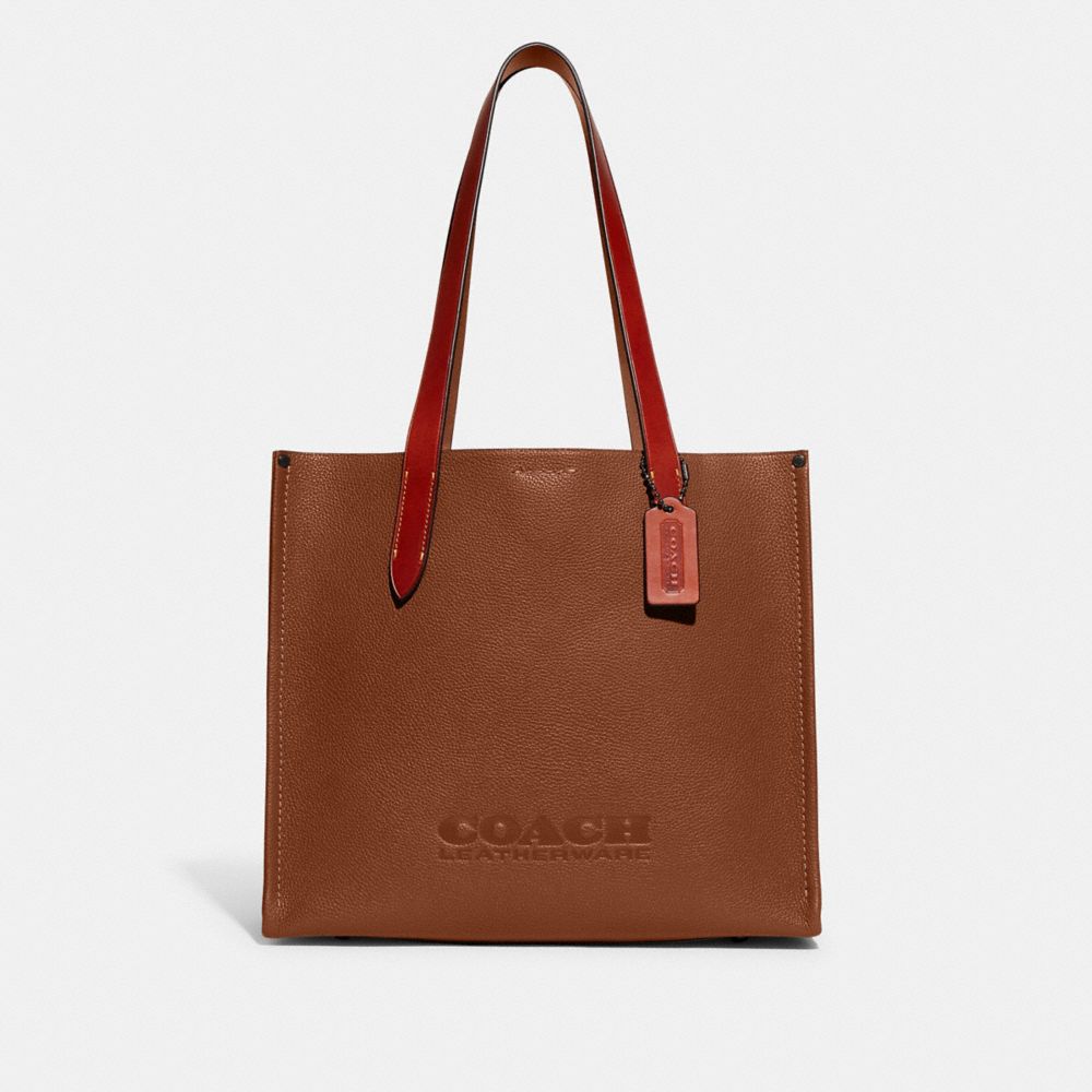 Brown Coach Relay 34 Polished Pebble Leather Men Tote Bag | PH_CH13277